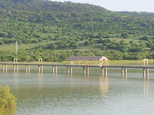 Pasarela biapoyada sobre agua. Benalup